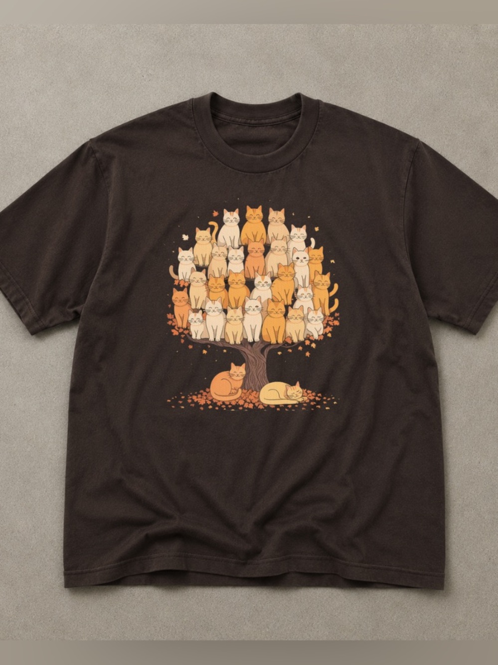 Cat Tree Autumn Fall Aesthetic Cat Mom Graphic Tee